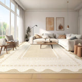 Garvee Washable Area Rugs 10x13 Beige Low Pile Non Slip Stain-Resistant Soft Carpet for Living Room Bedroom Kids Room Nursery - Beige