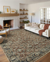 Garvee Washable Rug 9x12 Red Vintage Distressed Non Slip Large Area Rug for Bedroom Living Room Dining Room Nursery Office - Disitressed|Red