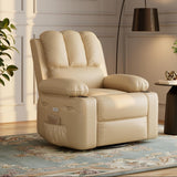 Garvee 22'' Width Power Recliner Chair, Electric Rocker Swivel USB Charger Lazy Boy for Adults, with Vibrating Massage and Heating, 1.5X Sponge Filling for Living Room, Bedroom and Nursery - M01 Beige