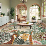 Garvee Large Area Rugs 10x13 Jungle Animal Washable Soft Non Slip Backing Rug for Living Room Bedroom Dining Room Playroom Nursery Home Decor - Beige