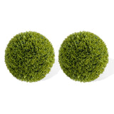 Garvee 2 Pack 16" Artificial Boxwood Topiary Balls, Realistic Faux Greenery for Porch, Patio, Balcony Decor, Green