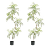 Garvee 2Pcs 5.6FT Artificial Jacaranda Tree PU Faux Tree Indoor Decorative Large Fake Plants for Home Living Room Office Balcony - 1.7M