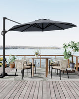 Garvee 10 ft Cantilever Patio Umbrella with 360° Rotation, Adjustable Tilt, Heavy-Duty 600D Oxford Fabric, Rust-Proof Aluminum Frame, Outdoor Shade, Black
