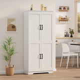 Garvee Kitchen Pantry Cabinet Freestanding White Storage Cabinet 60in Tall Bathroom Dining Room - Antique White