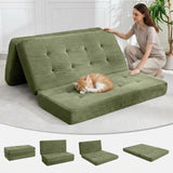 Garvee Folding Mattress 6 Inch Tri-Foldable Sofa Bed Portable Guest Mattress 75"X54.3" Green - Green