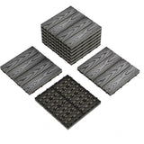 Garvee 9 PCS Interlocking Deck Tiles, 12x12 Inch Waterproof Composite Wood Patio Flooring for Outdoor Use, Grey - Grey-3