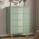 Garvee Fluted Dresser 4 Drawers Bedroom Closet Storage Organizer 36.85" Olive Green - Olive Green
