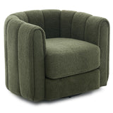 Garvee Modern 360° Swivel Barrel Chair, Teddy Velvet Upholstered Armchair, Lounge & Reading, Living Room, Bedroom, Nursery, Green