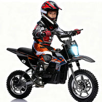 Garvee Ride - Série T : Moto électrique tout-terrain pour enfants 36 V, moteur sans balais 350 W/25 km/h, LED, siège en cuir confortable, capacité de charge maximale de 79 kg - Noir
