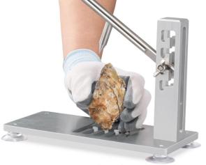 Garvee Oyster Clam Opener Machine Adjustable Oyster Shucker Tool Set With Knifes, Glove, G-Clip For Hotel Family Buffet, Stainless Steel, Aluminum Alloy