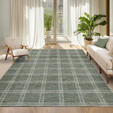 Garvee Checkered 8x10 Rugs Washable Indoor Modern Soft Non Slip Area Rug for Living Room Bedroom Nursery Green - Plaid|Green