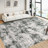 Garvee 8x10 Area Rug for Living Room, Vintage Abstract Washable Rug with Non-Slip Backing, Ultra-Thin Soft Large Area Rug for Bedroom Dining Room (Grey, 8'x10') - Grey
