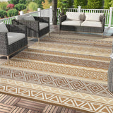 Garvee Outdoor Rug 10x20 ft Waterproof Reversible Plastic Straw Rug for Patio, RV, Camper, Deck, Brown/Tan - Brown/Tan