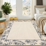 Garvee Washable 9x12 Living Room Area Rug Soft Non Slip Bordered Bedroom Rugs Ultra Thin Beige - Beige