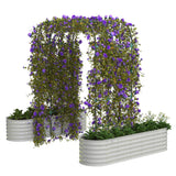 Garvee Expandable Arch Trellis Raised Bed Kit with Metal Garden System for Vegetables, Flowers, and Vines, 95-Inch Rust-Proof Beige