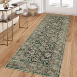 Garvee Washable Runner Rug Vintage Kitchen Rugs Non Slip Soft Low Pile 2x6 Black - Distressed|Black