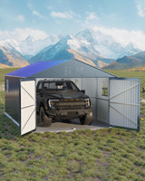 Garvee 12x20 FT Metal Carport Enclosed Car Port Reinforced Frame Steel Roof All-Weather Use