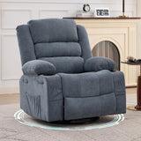Garvee Rocking Recliner Chair for Adults Oversized 360° Swivel with Cup Holder Nursery Living Room Linen Comfy Sofa