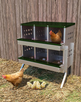 Garvee Chicken Nest Box 6 Compartments Galvanized Steel Wall Mount Ventilated Easy Cleaning Various Breeds - Green