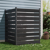Garvee 49" Cedar Privacy Screen (2 Panels) Outdoor Wood Fence Panel Black 49"x38"