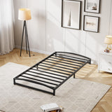 Garvee Low Bed Frame 6 in Twin XL Metal Platform Bed Frame with Arch Design Heavy Duty Black