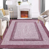 Garvee Braided Collection Area Rug 5x7 Pink Washable Low Pile Non-Slip Indoor Rug - Pink
