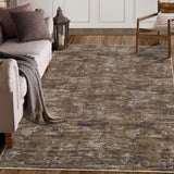 Garvee Solid Brown 8x10 Living Room Area Rugs, Washable Rug for Bedroom, Low Pile Stain Resistant Throw Carpet Large Dining Room Rug, Soft Modern Contemporary Rug for Home Office Decor - Brown