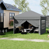Garvee 10x10 Pop Up Canopy Tent with Waterproof Sidewalls for Camping Beach Backyard, Portable, Instant Setup, Silver - Grey