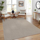 Garvee Woven Textured Area Rug 5x7 Washable Non-Slip Low Pile Taupe Carpet for Living Room Bedroom Nursery Dining Room Office Dorm - Taupe