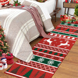 Garvee Christmas Rug Runner 2x6 Non-Slip Area Rug - Christmas Tree & Snowflake Design, Polyester, Washable, Child & Pet Friendly, Indoor Use - Red
