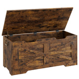 Garvee Versatile Storage Bench 90cm MDF Wood with Safety Hinge & Soft-Close Lid Rustic Organizer for Entryway Living Room Bedroom