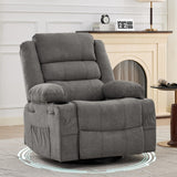 Garvee Rocking Recliner Chair for Adults Oversized 360° Swivel with Cup Holder Nursery Living Room Linen - Grey