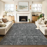 Garvee Washable 9x12 Area Rugs for Living Room, Bedroom, Dining Room, Grey, Low Pile, Non Slip, Stain Resistant - Gray