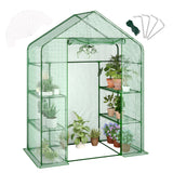 Garvee Portable Greenhouse with 4 Wire Shelves for Outdoors, 57 x 29 x 77 in, Thick PE Cover, Roll-up Zipper Door, Walk-in Greenhouse for Seedlings and Flowers, Green - Green