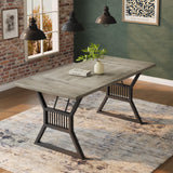 Garvee 70.8 in Dining Table Heavy Duty Metal Legs Farmhouse Wooden Kitchen Living Room 70.87x29.53x29.33 in