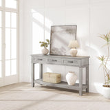 Garvee Entryway Table Console Table With 3 Storage Drawers 3 Tier Farmhouse Wooden Sofa Table For Entryway Living Room 54" Grey - Grey