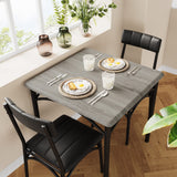 Garvee Dining Table Set for 4 with Wine Rack + Rectangular + Solid Steel Frame + Waterproof Coating + Space-Saving Design + Easy Assembly + Small Spaces, Apartments