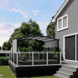Garvee 9' X 12' Outdoor Arched Pergola Metal Gazebo with Retractable Sun Shade, Weather-Resistant Patio Shelter for Backyard & Lawn, Grey - Grey