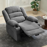 Garvee Large Recliner Chair Manual Pull Tab Recliner Sofa for Living Room 37.4" Wide Overstuffed Chenille Grey - Gray - Large Recliner Chair