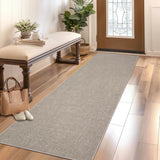 Garvee Washable Runner Rug 2x6 Taupe Non Slip Low Pile Foldable Mat for Entryway Kitchen Bathroom - Taupe
