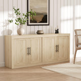 Garvee 70.8" Sideboard Buffet Cabinet With Storage, Mid Century Modern Accent Cabinet For Living Room Kitchen Hallway, Natural Wood