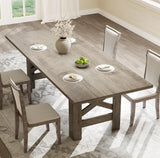 Garvee Wood Farmhouse Dining Table for 6-8, Heavy Duty Large Kitchen Table, 70.87" Long Rectangular Dining Room Table, Rustic Gray - Rustic Gray