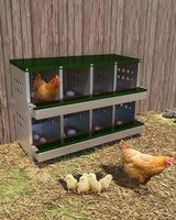 Garvee Chicken Nest Box 8 Compartments Durable Galvanized Steel Easy Wall Mount Green Various Chicken Breeds - Grün 2