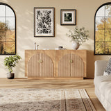 Garvee Modern Fluted Sideboard Buffet Cabinet Large 63in Wood for Dining Room Living Room Kitchen