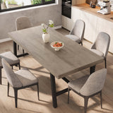 Garvee Industrial Dining Table for 6~8 People, 78.7" Long Rectangle Dining Table, Wooden Kitchen Table with Sturdy Metal Frame, Dinner Table, Dining Room Table for Kitchen, Dining Room-Grey - grey