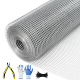 Garvee Hardware Cloth 1/2 in 48 x 100 ft 19 Gauge Galvanized Steel Mesh for Garden Poultry Tree Guard, Silver - Silver