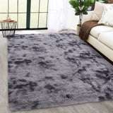 Garvee Fluffy & Sheepskin Dark Grey 9x12 Area Rugs or Bedroom Furry Rug for Living Room, Fuzzy Shag Fur Rug for Nursery Room Tie-Dyed Non-Skid Plush Throw Rug Shaggy Accent Rug for Indoor Home Floor Carpet - Dark Grey