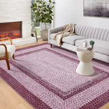 Garvee Braided Rug 6x9 Washable Indoor Non-Slip Pink Low Pile Polyester Accent Rug - Pink