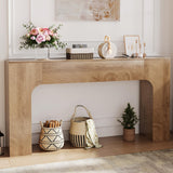 Garvee 63 In Farmhouse Console Table Narrow Wood Entryway Table Slim Rustic Hallway Furniture Deep Oak