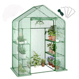 Garvee Portable Greenhouse with 4 Wire Shelves for Outdoors, 57 x 29 x 77 in, Thicken PE Cover, Roll-up Zipper Door, Walk-in Green Houses for Seedling Flowers Growing - Green
